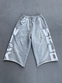WICK SWEAT SHORTS (GREY N WHITE)