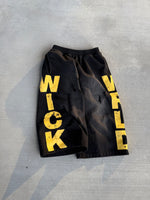 WICK SWEAT SHORTS (BLACK N YELLOW)