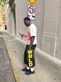 WICK SWEAT SHORTS (BLACK N YELLOW)