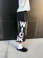 WICK SWEAT SHORTS (BLACK N WHITE)