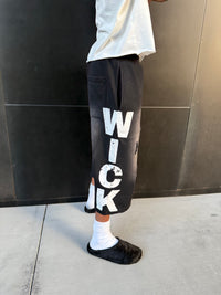 WICK SWEAT SHORTS (BLACK N WHITE)