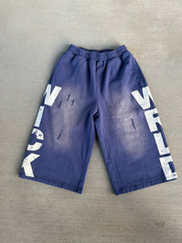 WICK SWEAT SHORTS (BLUE AND WHITE)