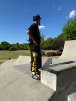 WICK SWEAT SHORTS (BLACK N YELLOW)