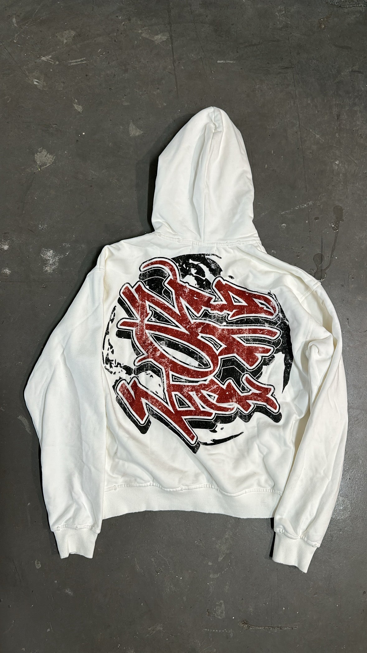 WICK DISTRESSED ZIP-UP (WHITE)